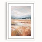 Minimalist Landscape Art: Warm Autumn Fields in Soft Abstract Tones