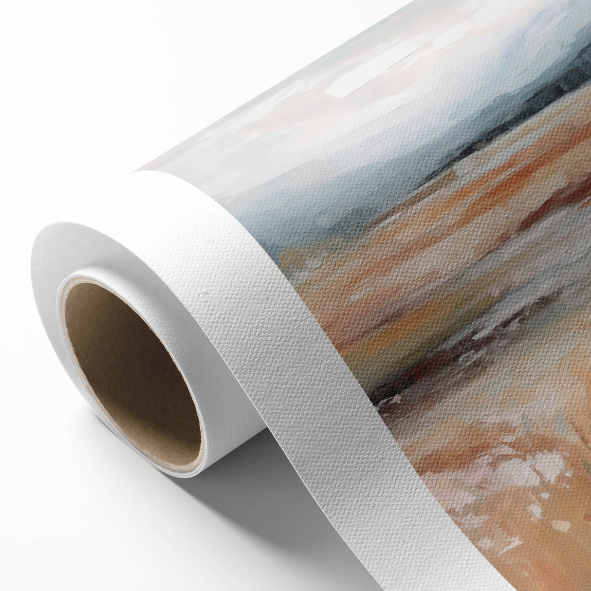 Minimalist Landscape Art: Warm Autumn Fields in Soft Abstract Tones
