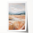 Minimalist Landscape Art: Warm Autumn Fields in Soft Abstract Tones