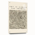 Minimalist Abstract Art: "Art is Always the Answer" Wavy Line Design