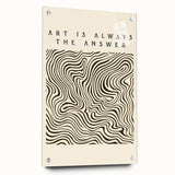 Minimalist Abstract Art: "Art is Always the Answer" Wavy Line Design