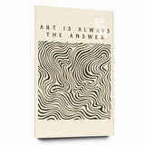 Minimalist Abstract Art: "Art is Always the Answer" Wavy Line Design