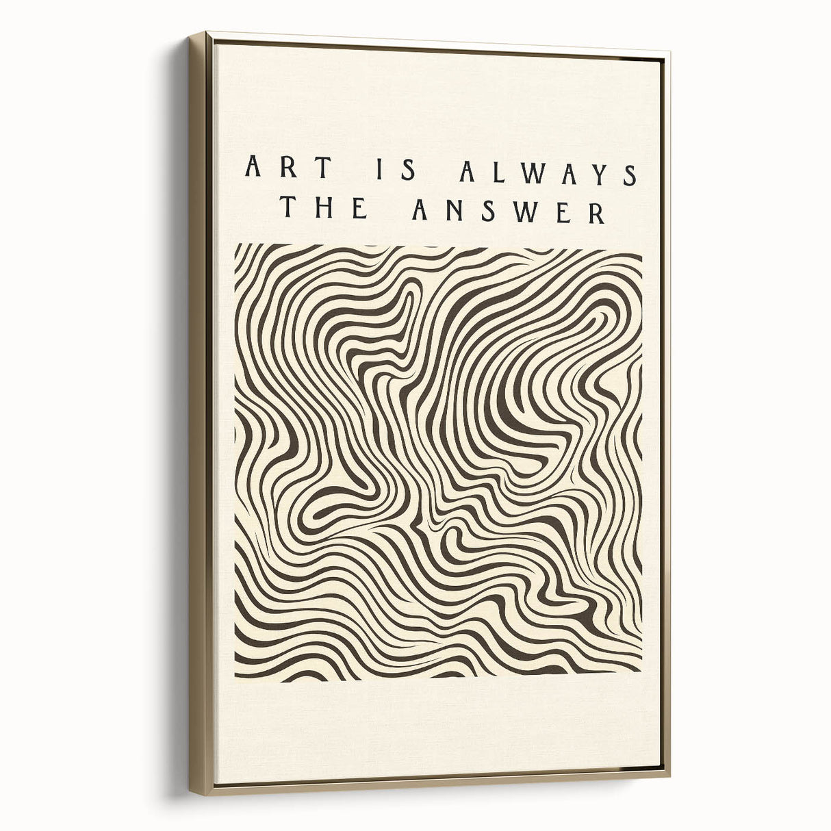 Minimalist Abstract Art: "Art is Always the Answer" Wavy Line Design