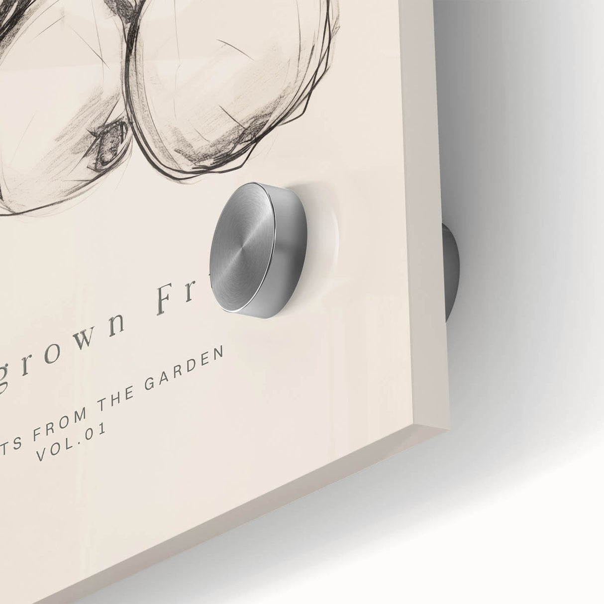 Minimalist Botanical Art: "Homegrown Fruit" Apple Branch Sketch in Neutral Tones