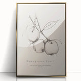 Minimalist Botanical Art: "Homegrown Fruit" Apple Branch Sketch in Neutral Tones