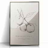 Minimalist Botanical Art: "Homegrown Fruit" Apple Branch Sketch in Neutral Tones