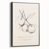 Minimalist Botanical Art: "Homegrown Fruit" Apple Branch Sketch in Neutral Tones