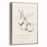 Minimalist Botanical Art: "Homegrown Fruit" Apple Branch Sketch in Neutral Tones