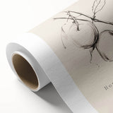 Minimalist Botanical Art: "Homegrown Fruit" Apple Branch Sketch in Neutral Tones