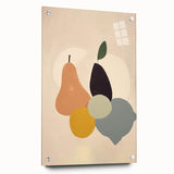 Minimalist Abstract Fruit Art: Bold Shapes and Soft Tones