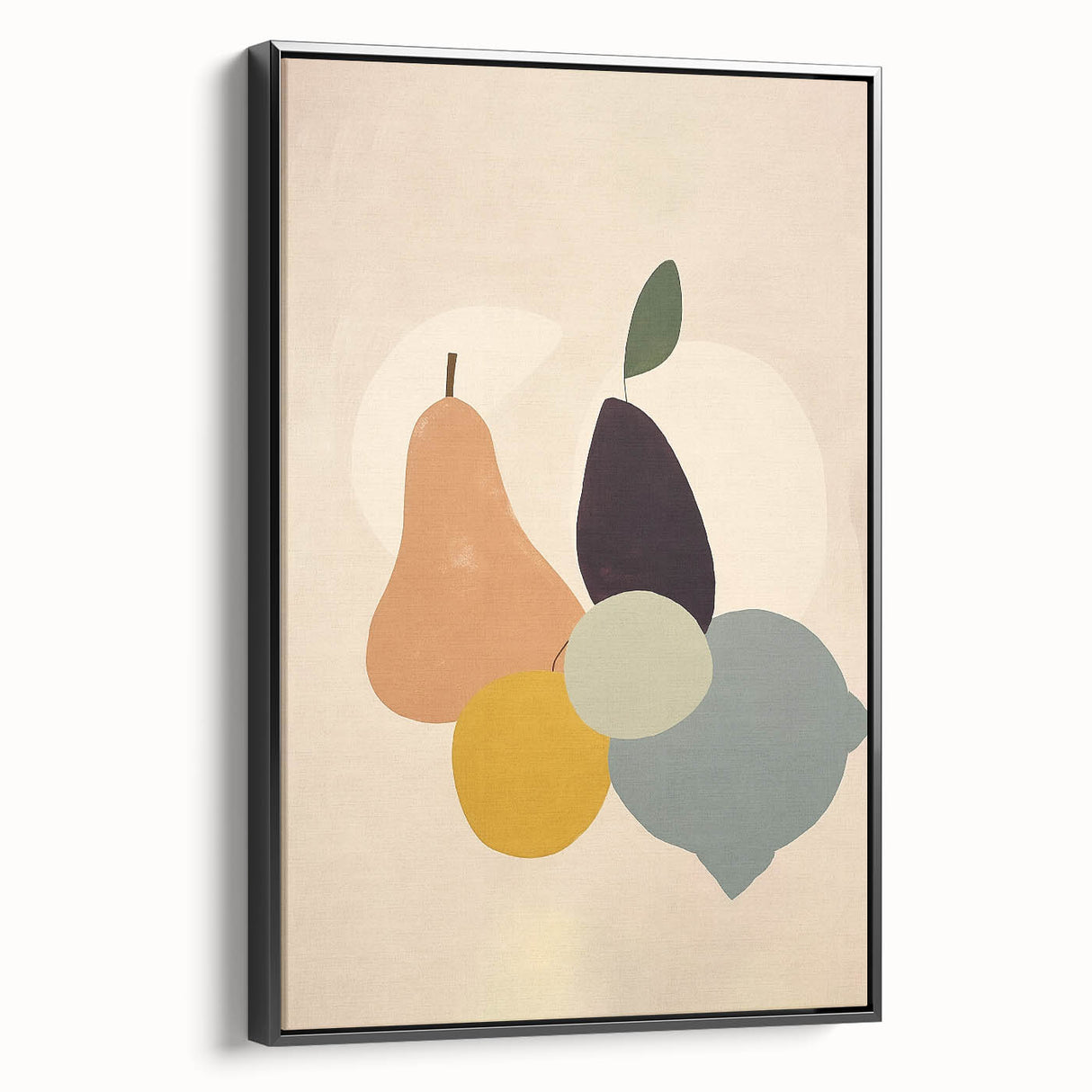 Minimalist Abstract Fruit Art: Bold Shapes and Soft Tones