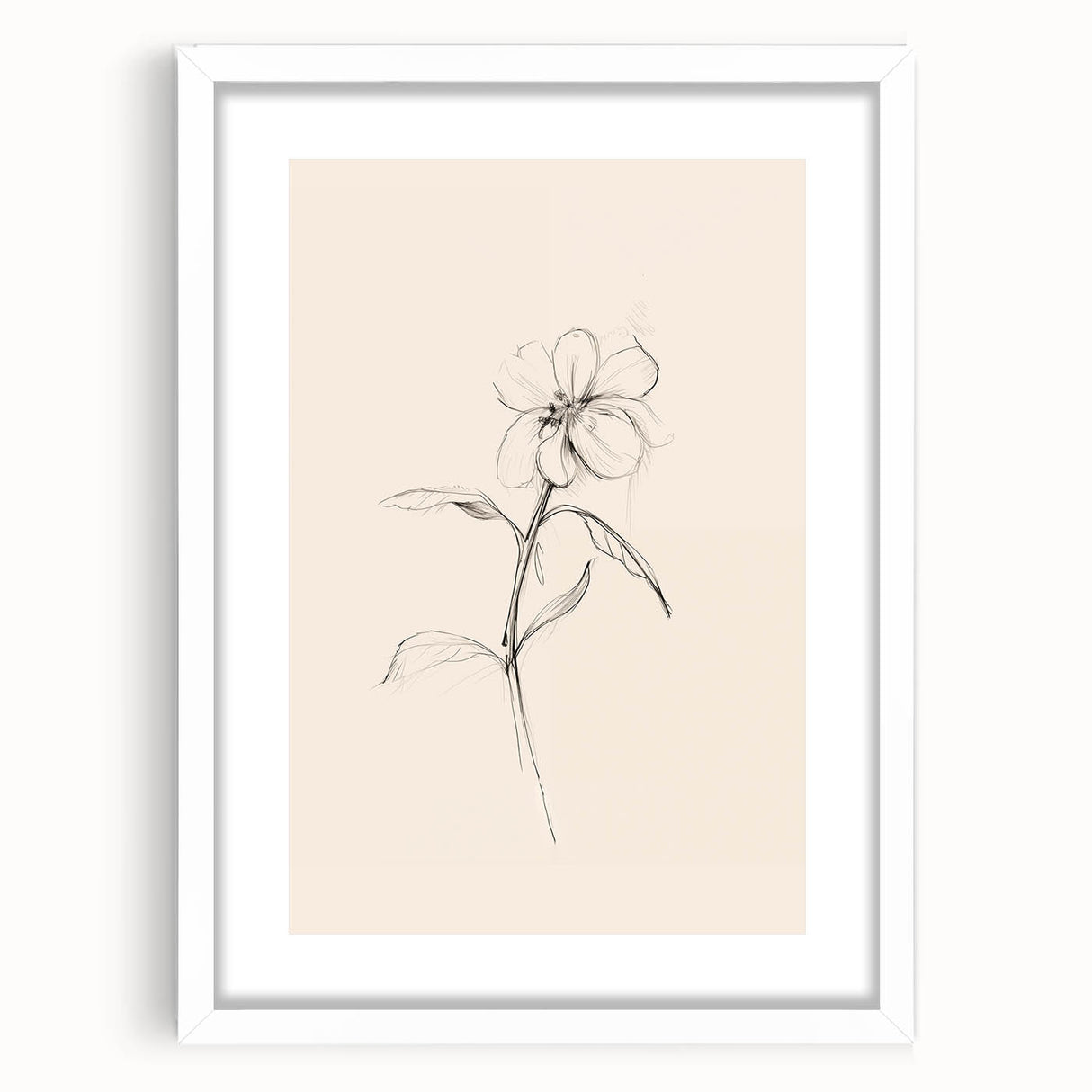 Minimalist Floral Wall Art – Modern Simple Line Art Prints for Home Decor