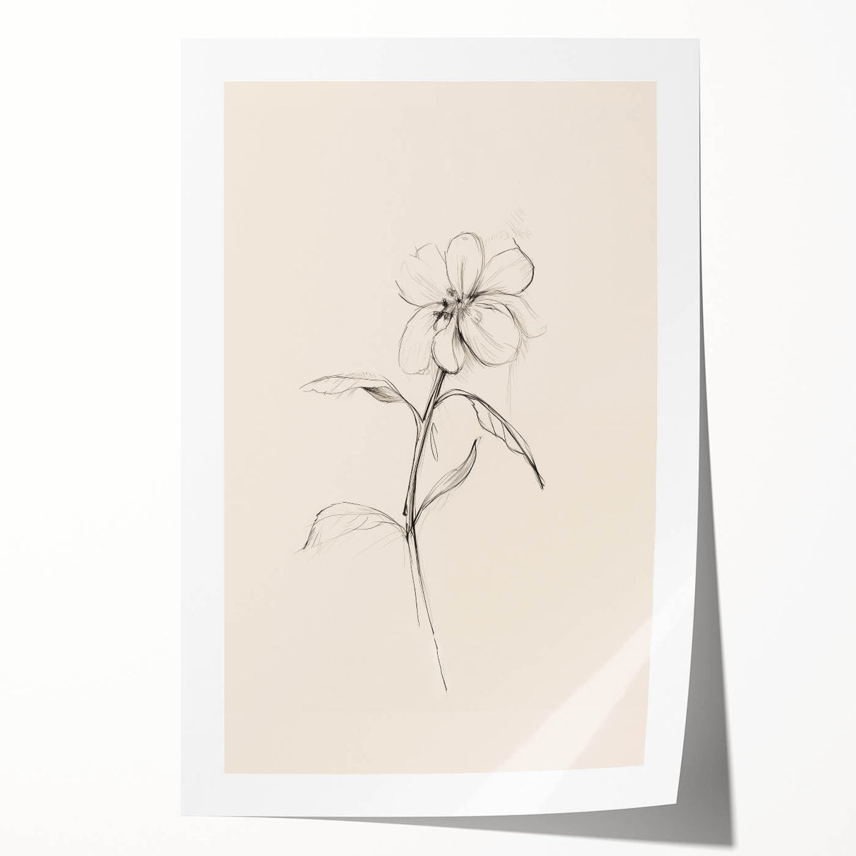 Minimalist Floral Wall Art – Modern Simple Line Art Prints for Home Decor