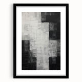 Abstract Minimalist Wall Art – Black, White, and Gray Geometric Design