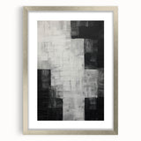 Abstract Minimalist Wall Art – Black, White, and Gray Geometric Design