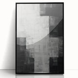 Abstract Minimalist Wall Art – Black, White, and Gray Geometric Design