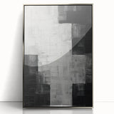 Abstract Minimalist Wall Art – Black, White, and Gray Geometric Design