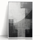 Abstract Minimalist Wall Art – Black, White, and Gray Geometric Design