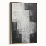 Abstract Minimalist Wall Art – Black, White, and Gray Geometric Design