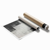 Abstract Minimalist Wall Art – Black, White, and Gray Geometric Design