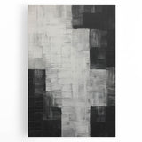 Abstract Minimalist Wall Art – Black, White, and Gray Geometric Design