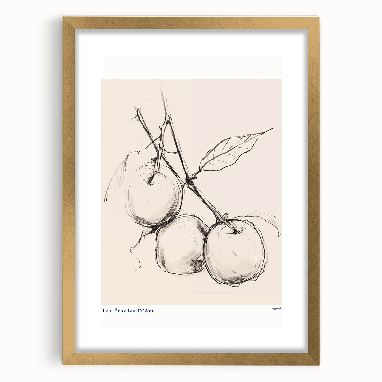 Minimalist Botanical Sketch – Modern Fruit Illustration Art for Home Decor