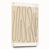 Minimalist Abstract Line Art – Modern Black and Beige Wall Art for Home Decor