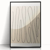 Minimalist Abstract Line Art – Modern Black and Beige Wall Art for Home Decor