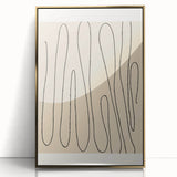 Minimalist Abstract Line Art – Modern Black and Beige Wall Art for Home Decor