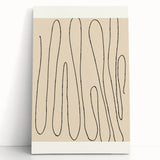Minimalist Abstract Line Art – Modern Black and Beige Wall Art for Home Decor