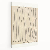 Minimalist Abstract Line Art – Modern Black and Beige Wall Art for Home Decor