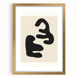 Minimalist Abstract Art – Bold Black and Beige Modern Wall Art for Home Decor