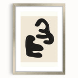 Minimalist Abstract Art – Bold Black and Beige Modern Wall Art for Home Decor