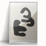 Minimalist Abstract Art – Bold Black and Beige Modern Wall Art for Home Decor