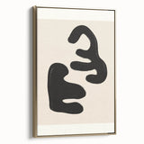 Minimalist Abstract Art – Bold Black and Beige Modern Wall Art for Home Decor