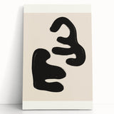 Minimalist Abstract Art – Bold Black and Beige Modern Wall Art for Home Decor