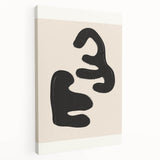 Minimalist Abstract Art – Bold Black and Beige Modern Wall Art for Home Decor