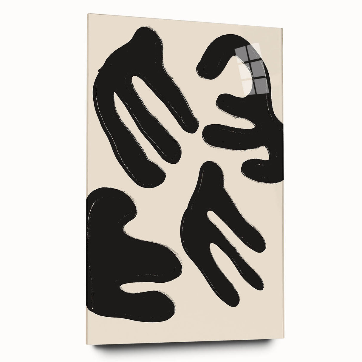 Minimalist Abstract Art – Bold Black and Beige Modern Wall Print for Home Decor