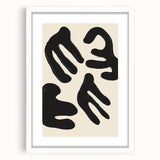 Minimalist Abstract Art – Bold Black and Beige Modern Wall Print for Home Decor