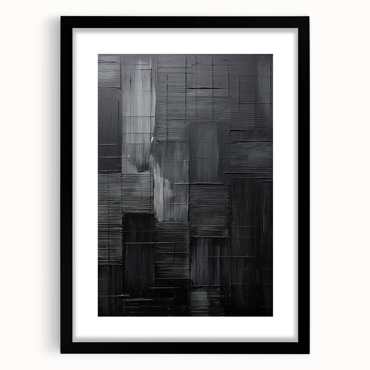 Minimalist Textured Wall Art – Modern Black Geometric Abstract Design