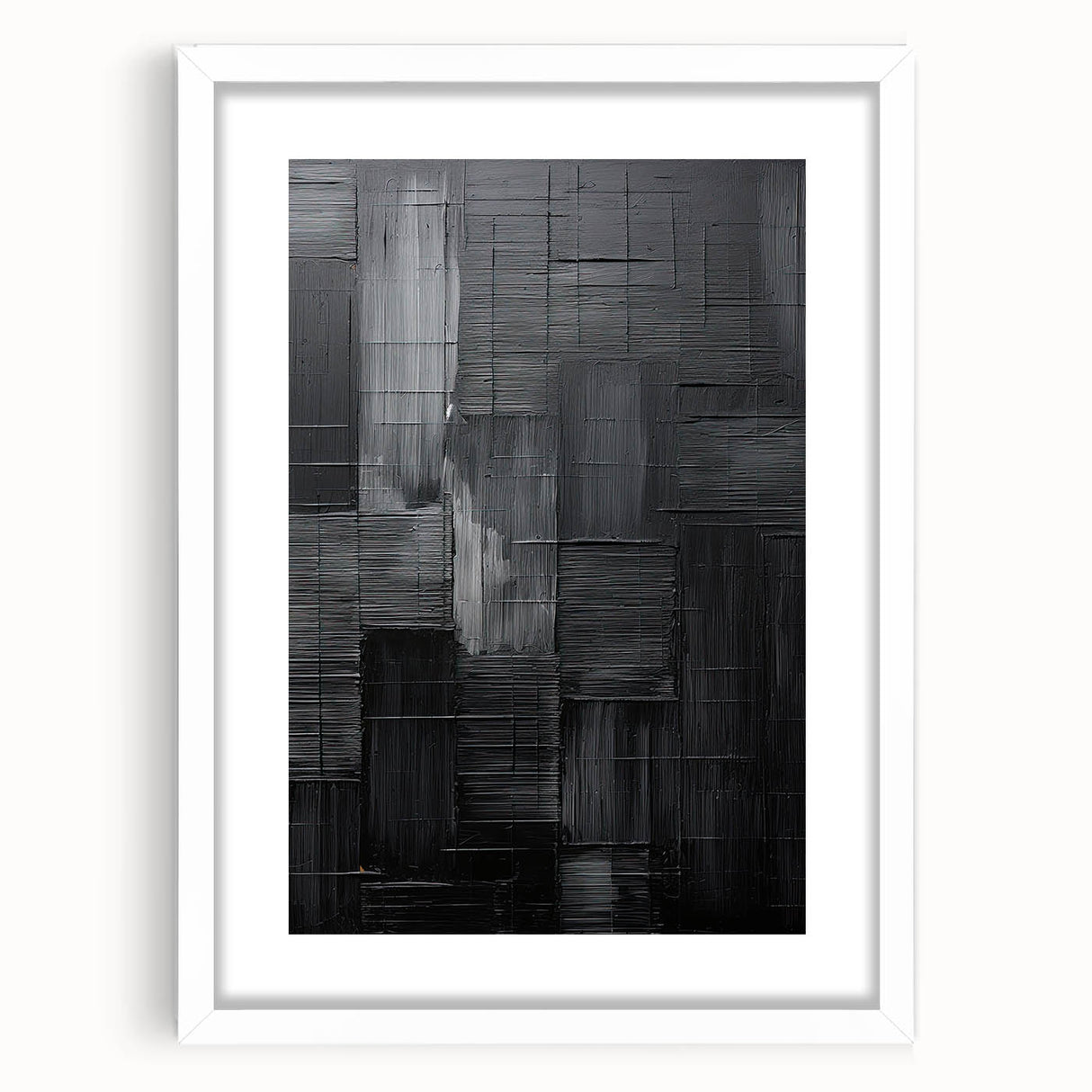 Minimalist Textured Wall Art – Modern Black Geometric Abstract Design