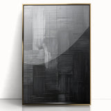Minimalist Textured Wall Art – Modern Black Geometric Abstract Design