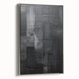 Minimalist Textured Wall Art – Modern Black Geometric Abstract Design