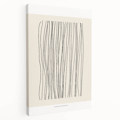 Minimalist Line Art – Modern Black and Beige Abstract Wall Art for Home Decor