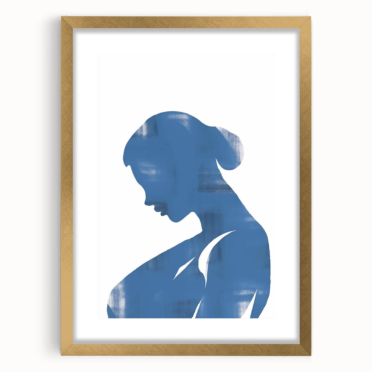 Minimalist Wall Art - Blue Silhouette for Modern and Contemporary Decor