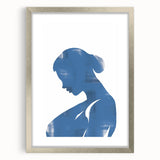 Minimalist Wall Art - Blue Silhouette for Modern and Contemporary Decor