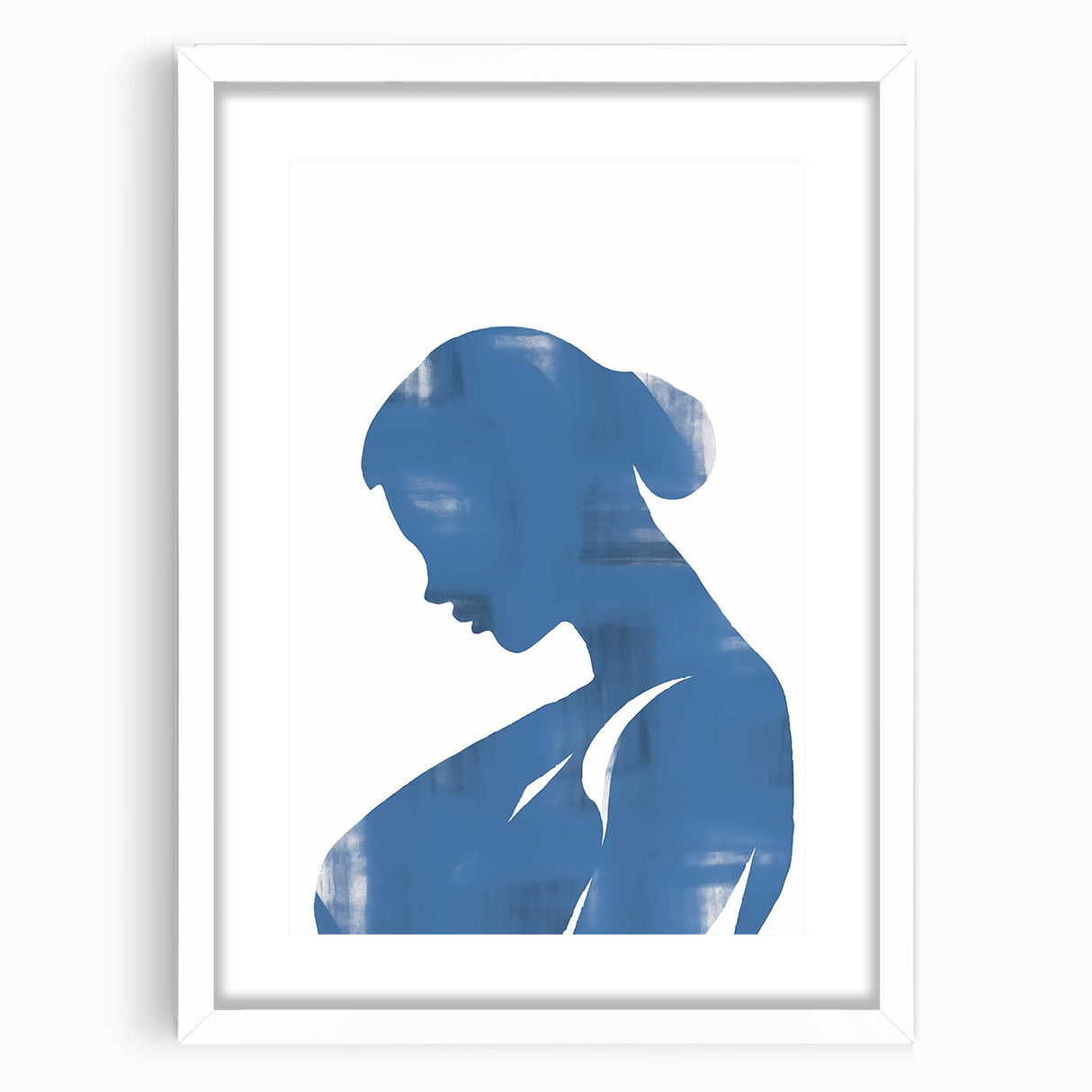 Minimalist Wall Art - Blue Silhouette for Modern and Contemporary Decor