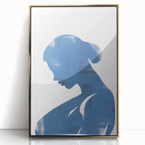 Minimalist Wall Art - Blue Silhouette for Modern and Contemporary Decor