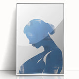 Minimalist Wall Art - Blue Silhouette for Modern and Contemporary Decor
