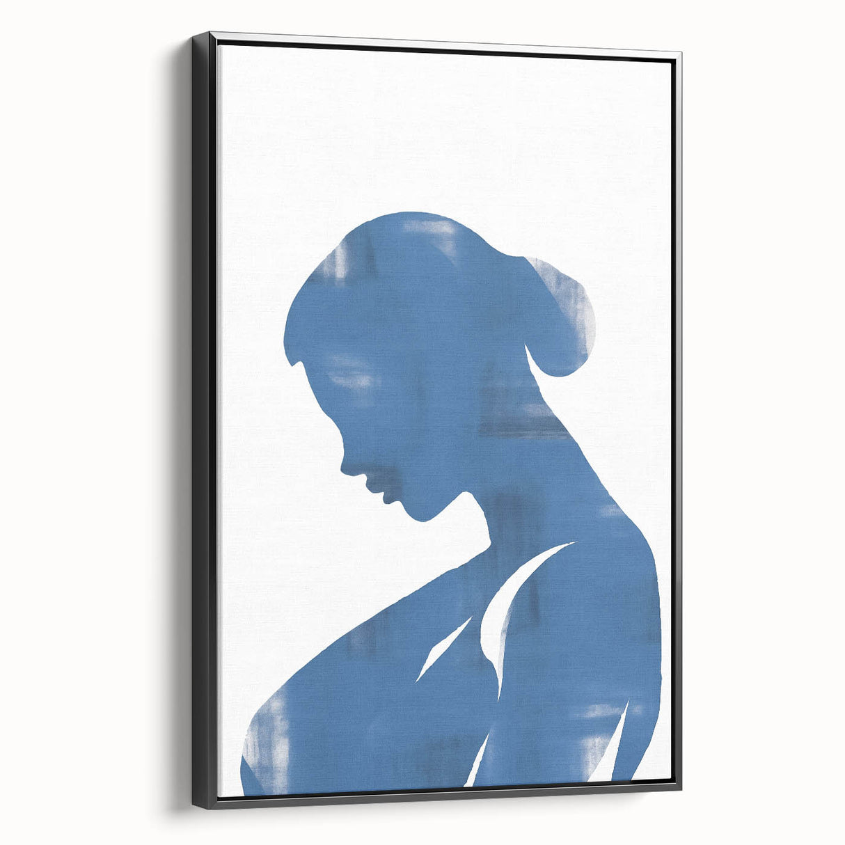 Minimalist Wall Art - Blue Silhouette for Modern and Contemporary Decor